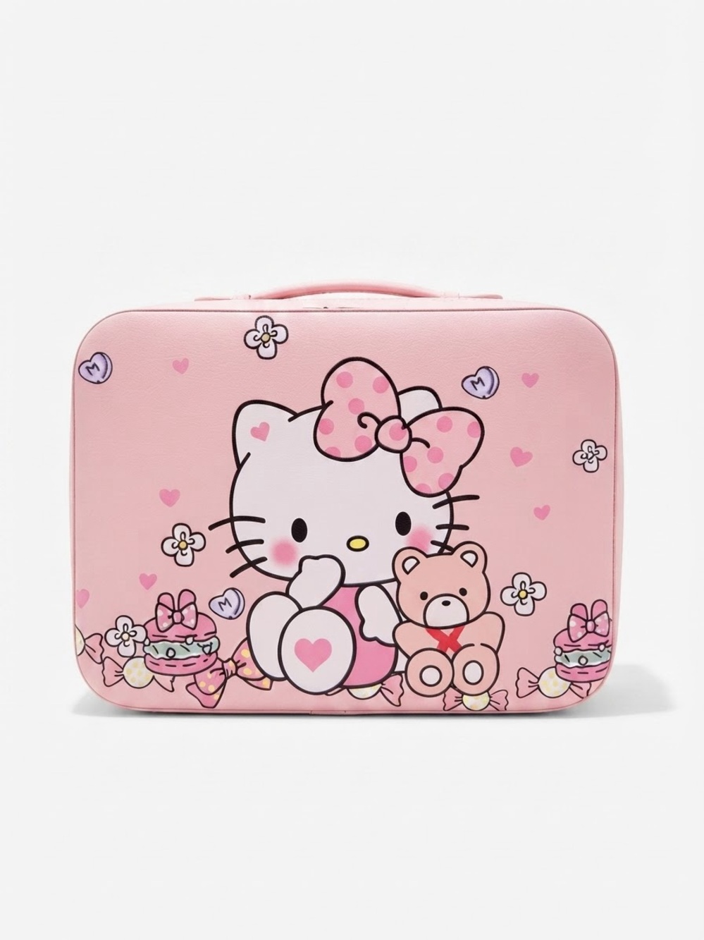 Hello Kitty Pink Bow & Teddy Cosmetic Case